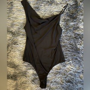 2 Saints Black Asymmetrical Body Suit